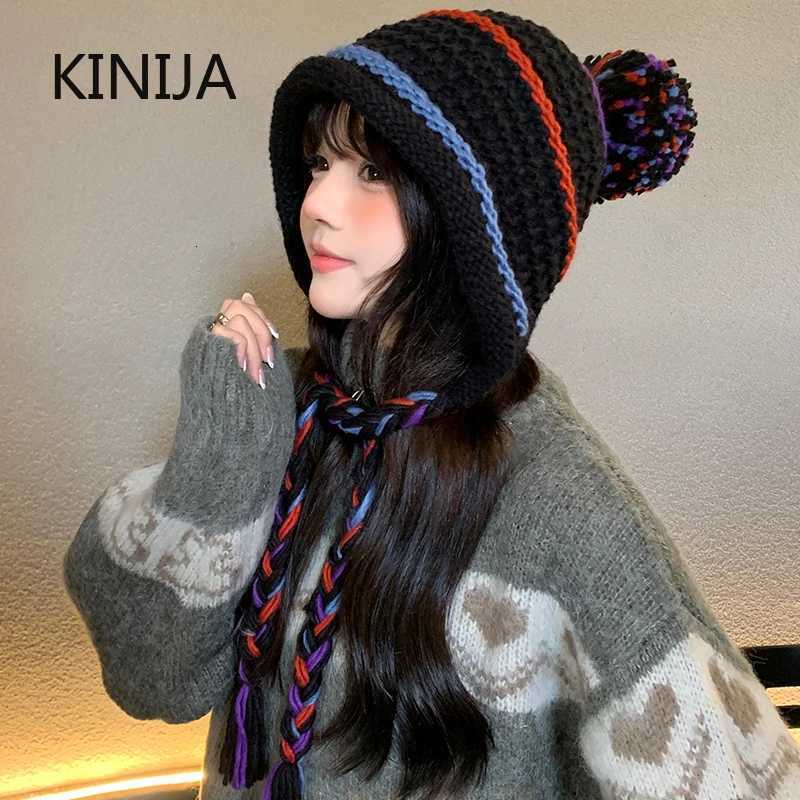 Winter Knitting Hat Wen Strehy Sklies Beanies Hat Warm Ear Protection Autumn Fem Beanie C Pr Hat Korean Sle Y250920