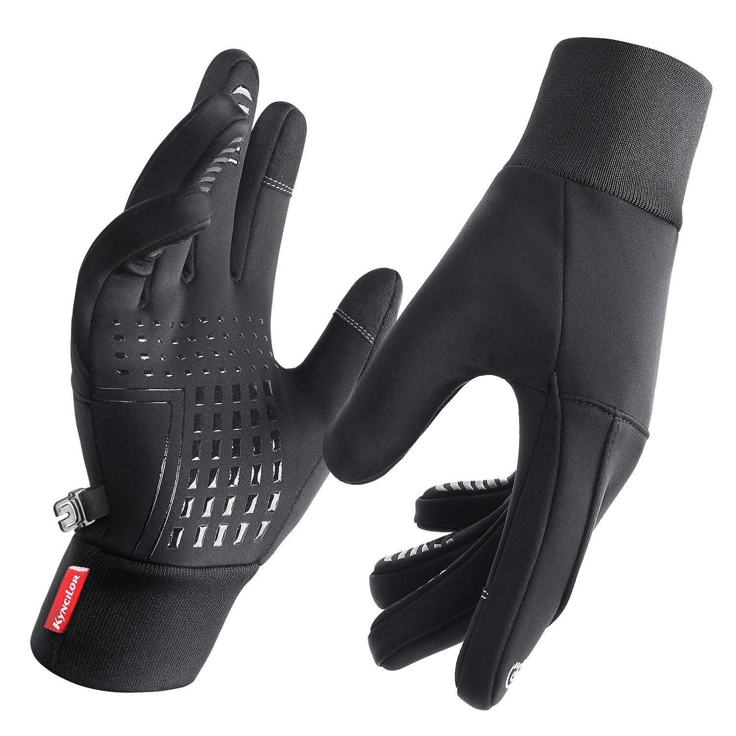 Autumn Winter Outdoor Cycling Gloves Gym Fitness Sports Running Warm Touch Screen Nonslip Gloves Motorcycle Gloves Men Black J250922