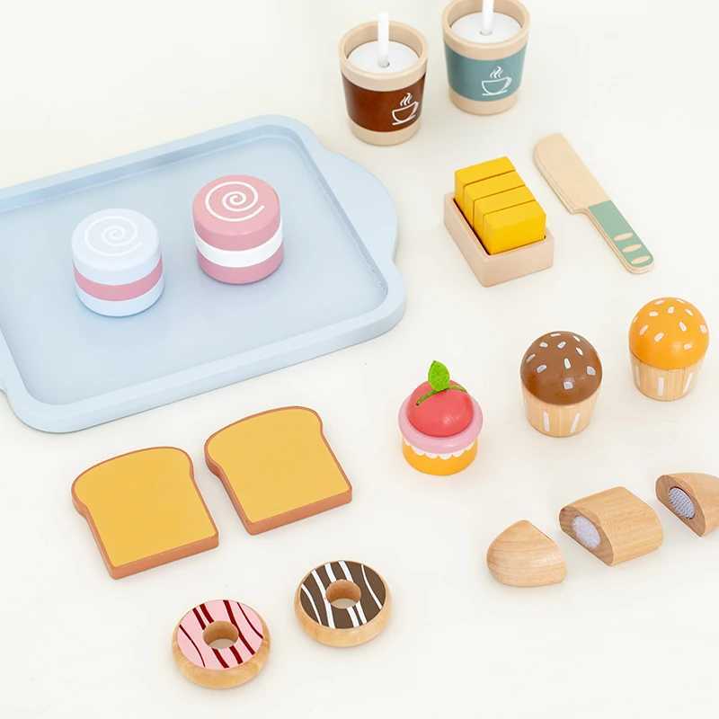breakfast Wooden Mini Kitchen Toys Pretend Play Educational House Toys For Children Simulation Kitchen Utensils Girl C250922