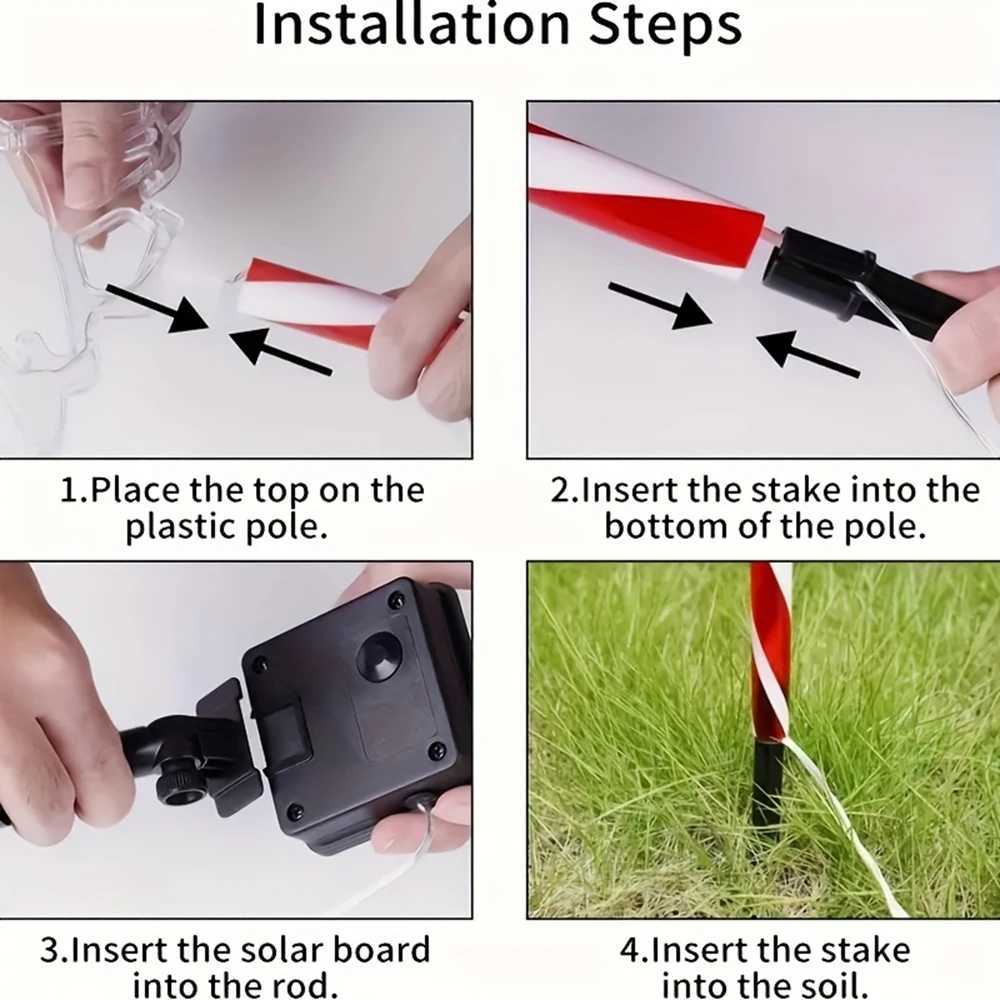 Set of 5 Solar Christmas Tree Ground Lights Garden Holiday Mood Lights Candy Cane Shape Landscape Lighting for Lawns Patios C250922