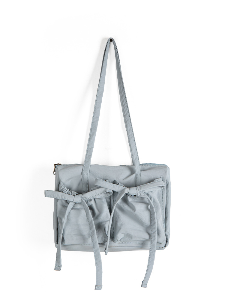 2025 Hot-Selling Summer New Korean Niche Lightweight Nylon Bowknot Shoulder Commuting Versatile Large-Capacity Tote Bag