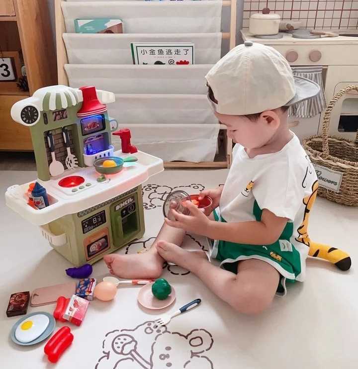Funny 23pcsset Kitchen Sets Simulation kitchen Cooking play house toys children interactive educational toys baby best gift C250922