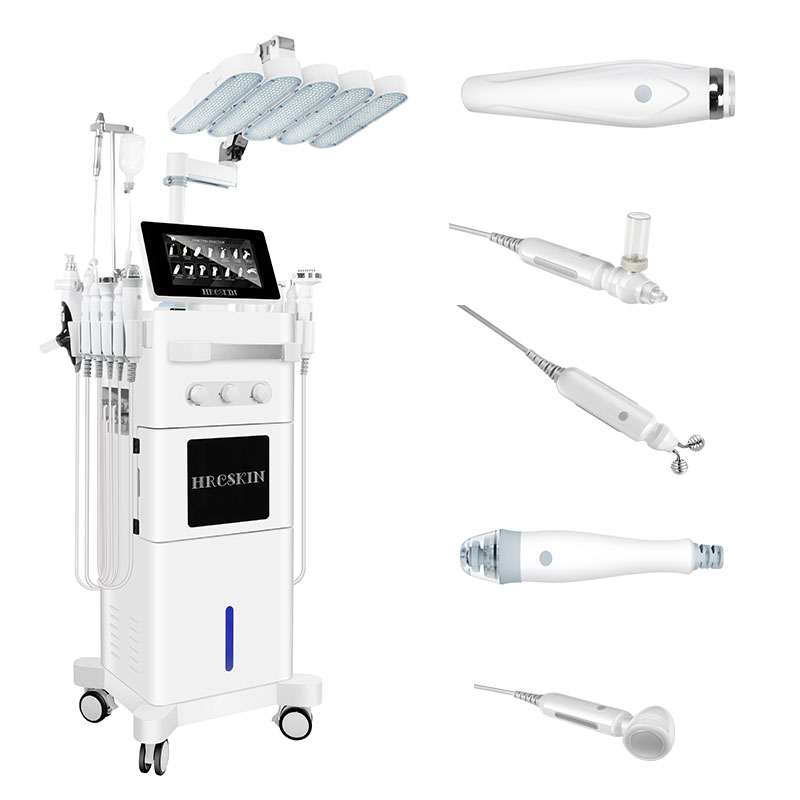 Salon Use Vertical 14 In 1 Hydra Microdermabrasion Vacuum Blackhead Removal Face Cleaning Facial Machine With Pdt Led Facial Oxygen Machine