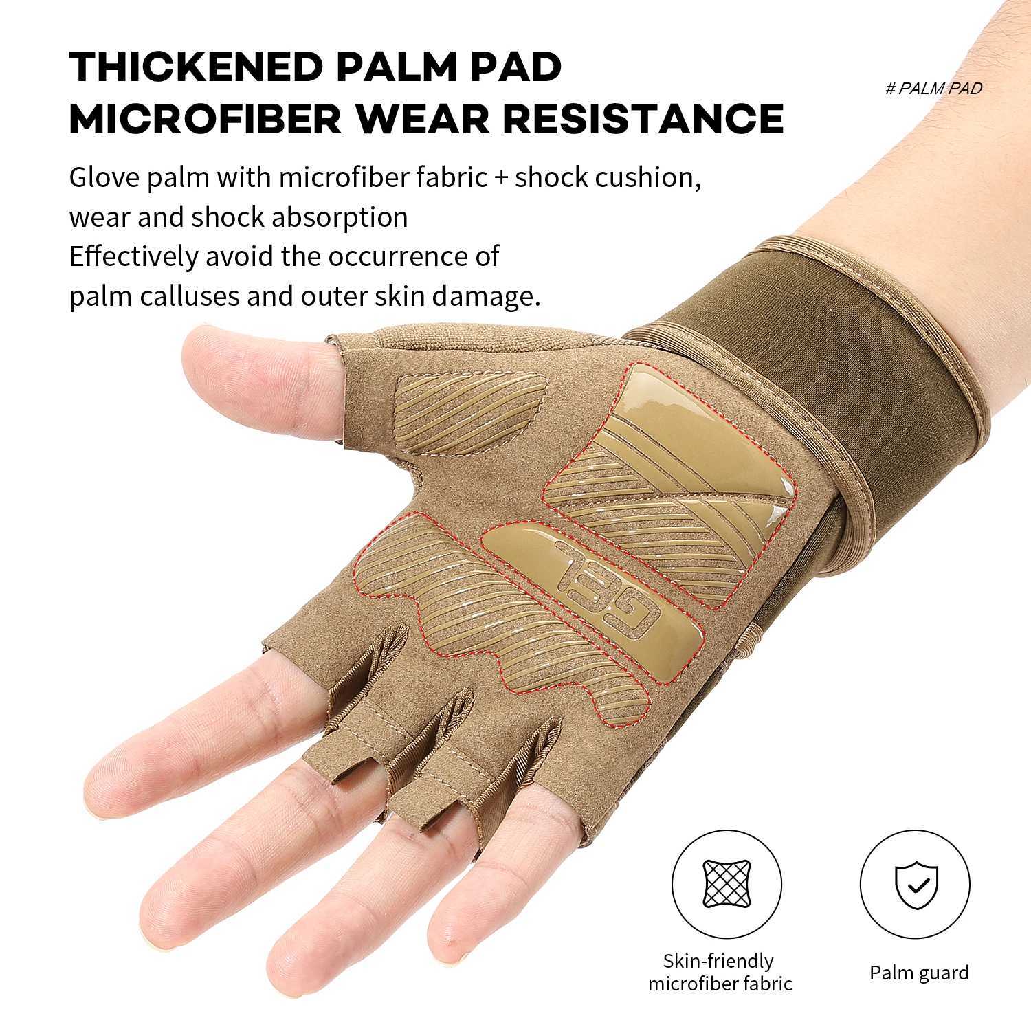 Cycling Gloves Half Finger Gym Weightlifting Dumbbell Training AntiSlip Fitness Gloves Workout Crossfit Exercise Gloves J2509221