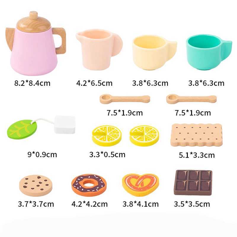 Montessori Wooden Tea Party Set for Kids Pretend Play Food Toy Set Kitchen Accessories Tea Time Party with Play Food for Girls C250922