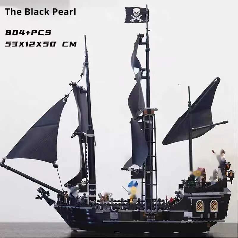 Creative Pirates The Black Pearl Ship Building Blocks Boat Model Caribbean Adventure Assemble 11 Bricks Toy Kid Adult Xmas GiftXJ250922
