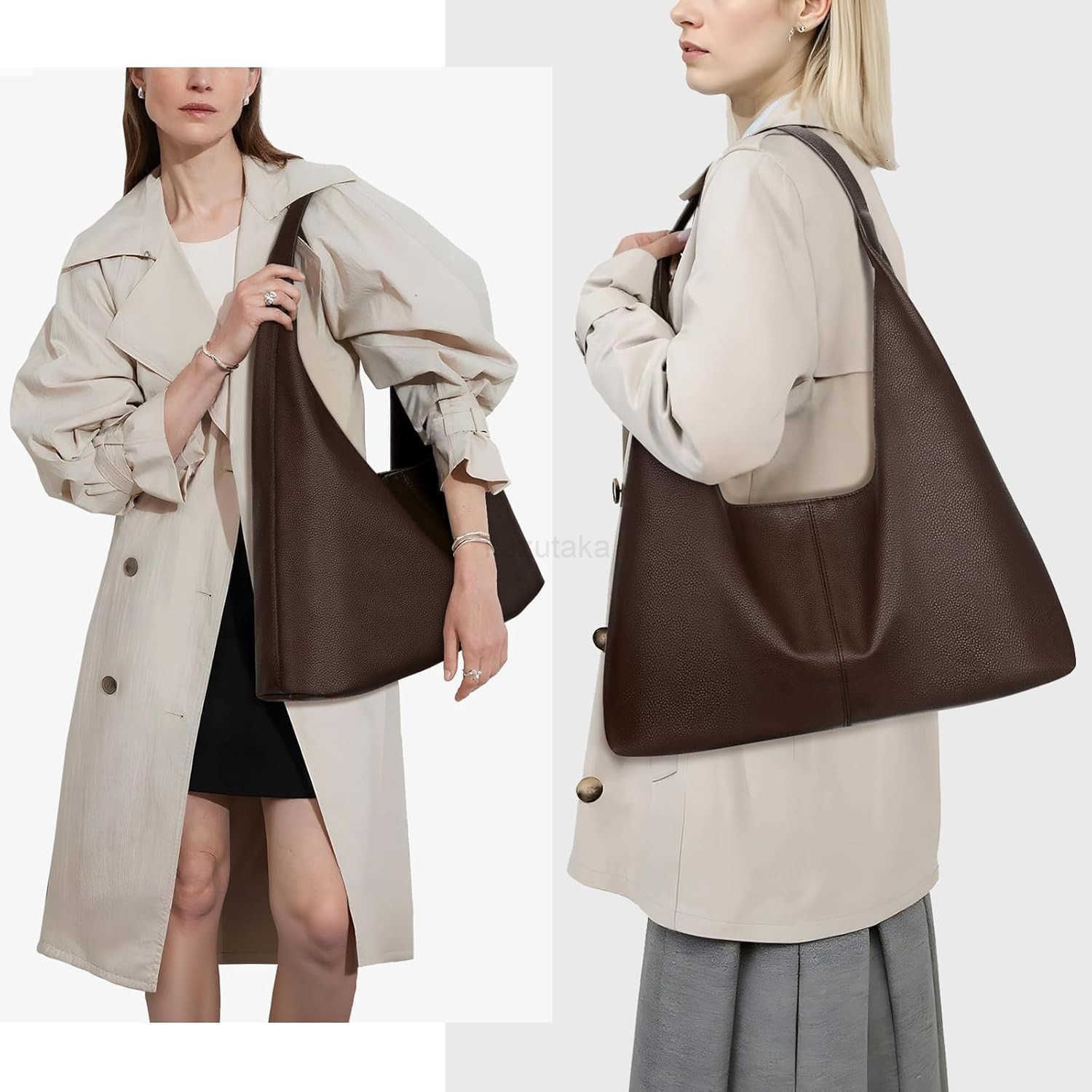 Slouchy Hobo Bag Vegan Leather Tote Bag for Women Burgundy Work Tote Bag College Hobo Handbag Red Shoulder Bag Z250922