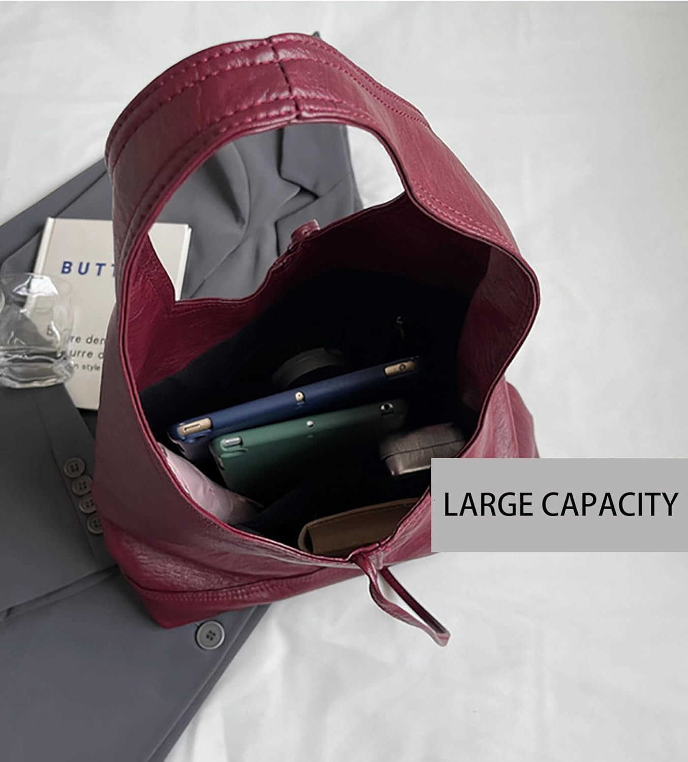 Women Brown Purses Suede Purse Slouchy Tote Bag Suede Tote Bag Fall Winter Purses Handbag Z250922