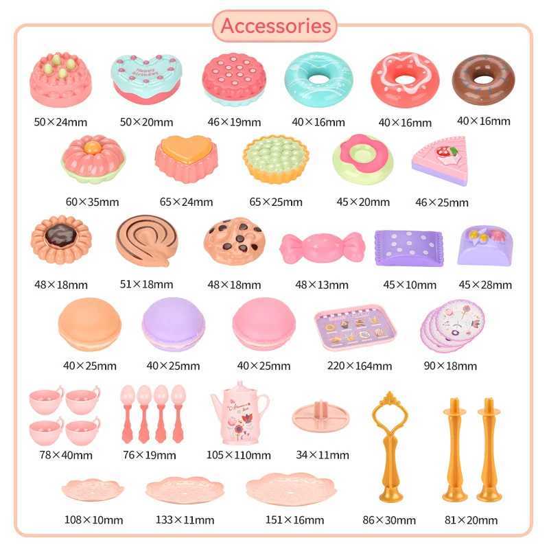 DIY Simulation Tea Food Cake Set Play House Kitchen Afternoon Tea Game Toys Gifts Pretend Play Toy For Children Kids Girls Gift C250922