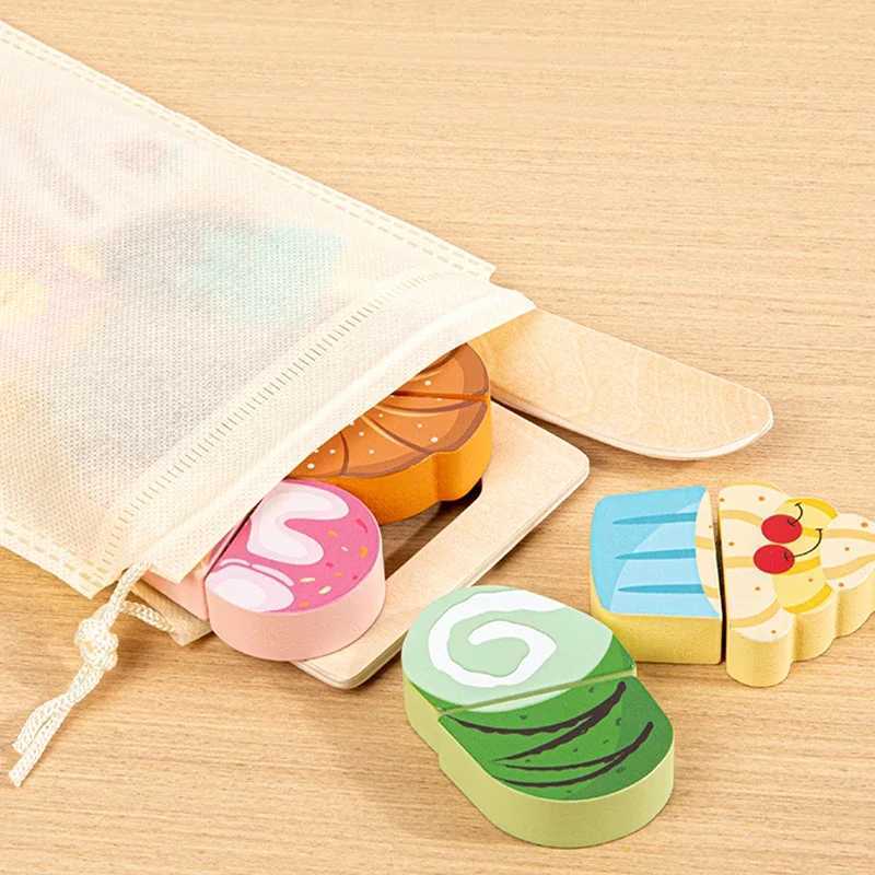 Wooden Montessori Pretend Play Kitchen Toys Fruit Vegetable Food Cutting House Interactive Children Educational C250922