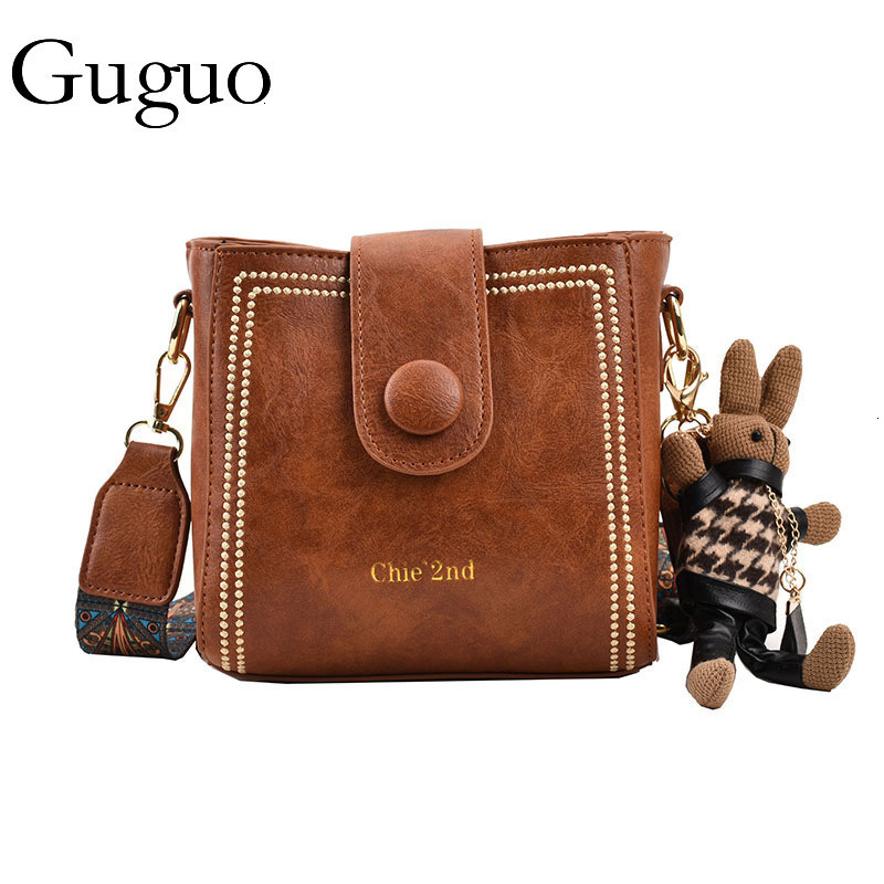 Guguo Designer Bag Women's New Trendy Shoulder Bag Crossbody Bag Fashion Versatile Bucket Bag Ladies' Vintage Tote Bag Luxury Bag Women'