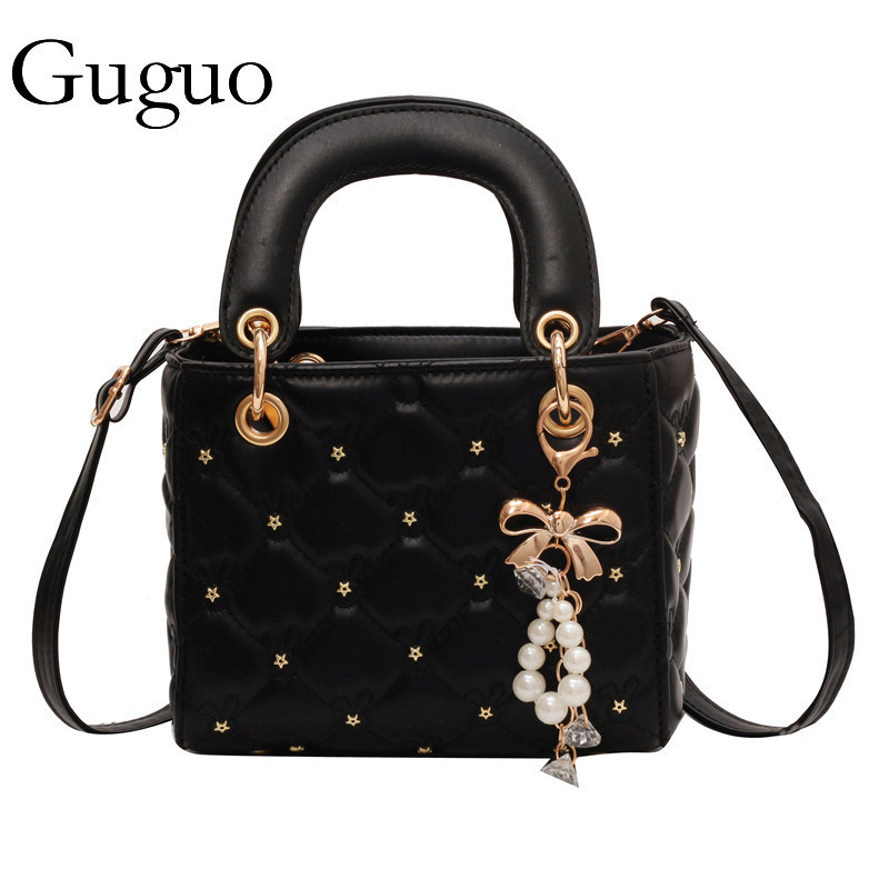 Guguo Designer Bag Quilted Embroidery Small Bag For Women 2025 Summer New Fashionable Single Shoulder Crossbody Luxury Bag Bag Stylish Handheld Small 