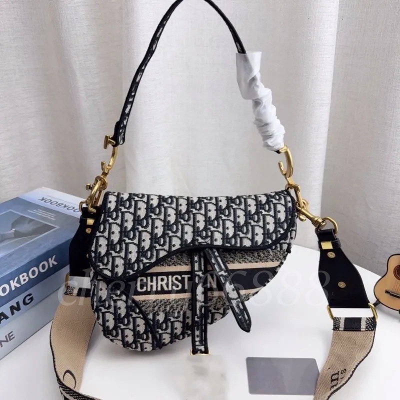 Canvas Women's Hundred Handbag Crossbody Saddle Bag Comfortable Shoulder Strap Women Large Capacity Letter Underarm Bags 9987