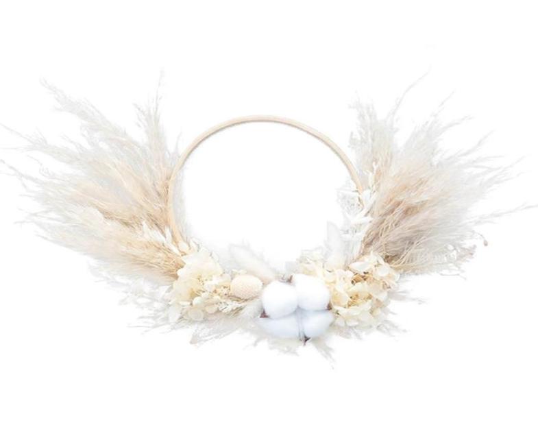 Decorative Flowers Wreaths Natural Pampas Dried Flower Wreath For Home Decor Boho Grass Phragmites Garland Autum Wedding Decorat6584458