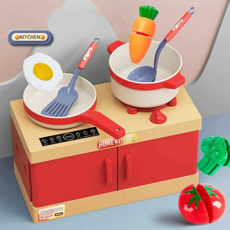 33Pcsset Kids Kitchen Toy Set for Boys and Girls Cooking At Home Simulation Kitchenware Stove Birthday Gift Children Kitchen C250922