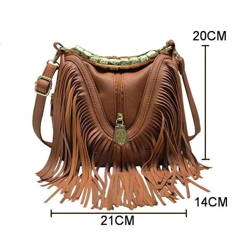 Designer Luxury New Fashion Tassel Women Small Shoulder Ladies Vintage Handbag Messenger Bag Female Fringed Crossbody Bags Bolsas De Mujer