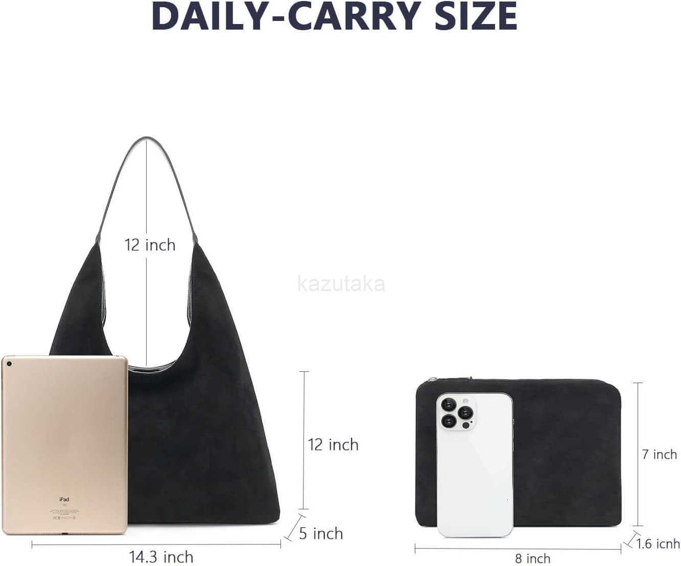 Suede Tote Bag for Women Super Soft Slouchy Large Capacity Work Handbags Vintage Brown Suede Bags Z250922