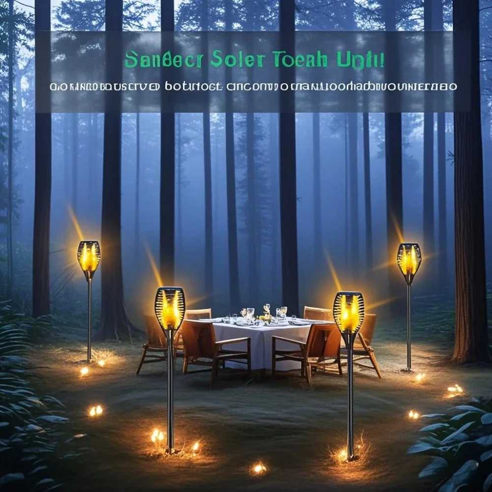 Solar Powered Flickering Flame Garden Lights Solar Charging with Auto OnOff for Lawn Yard Sidewalk Driveway Landscape Lighting C250922