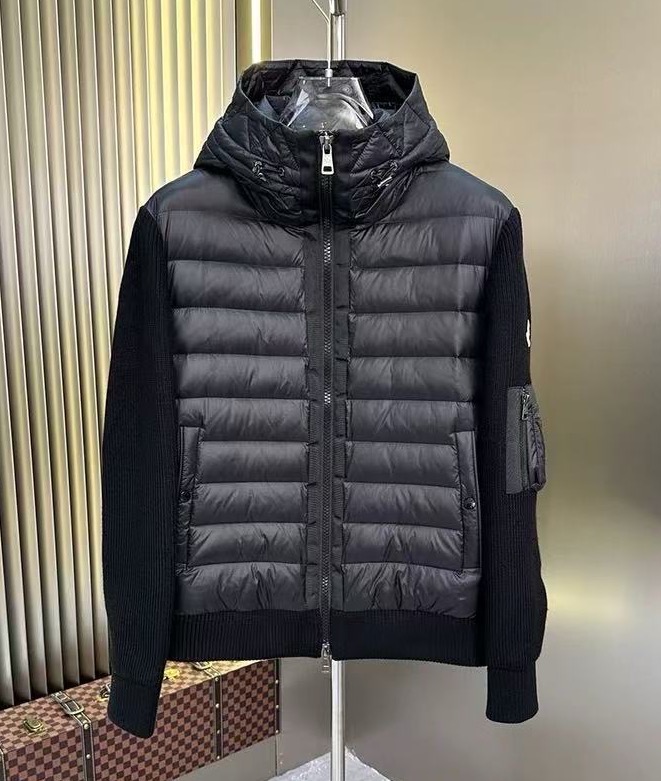 mens puffer jacket winter designer women down parkas stand collar knitted splicing sweater lightweight down jacket Fluffy Coat Sweater