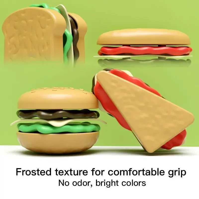 9 PCS Detachable Plastic Hamburger Pretend Toy Fast Food Play Set for Kids with Hamburger Fries Coke Sand Popcorn and Tray C250922