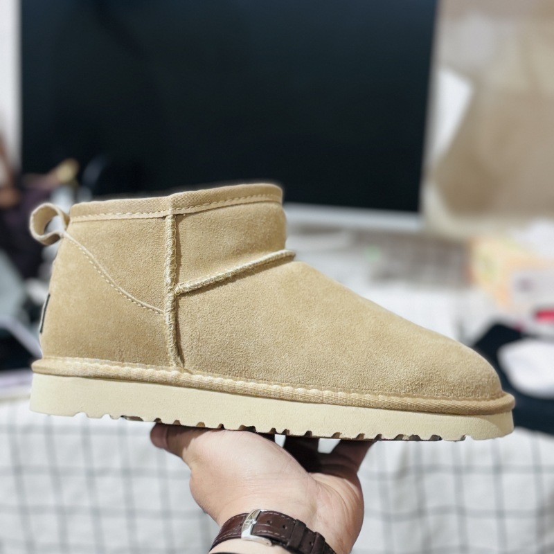 Free Shipping 2025 Women's Short Snow Boots Genuine Leather Waterproof Shearling Lined Winter Boots Non-Slip Warm Thermal Ankle Boots