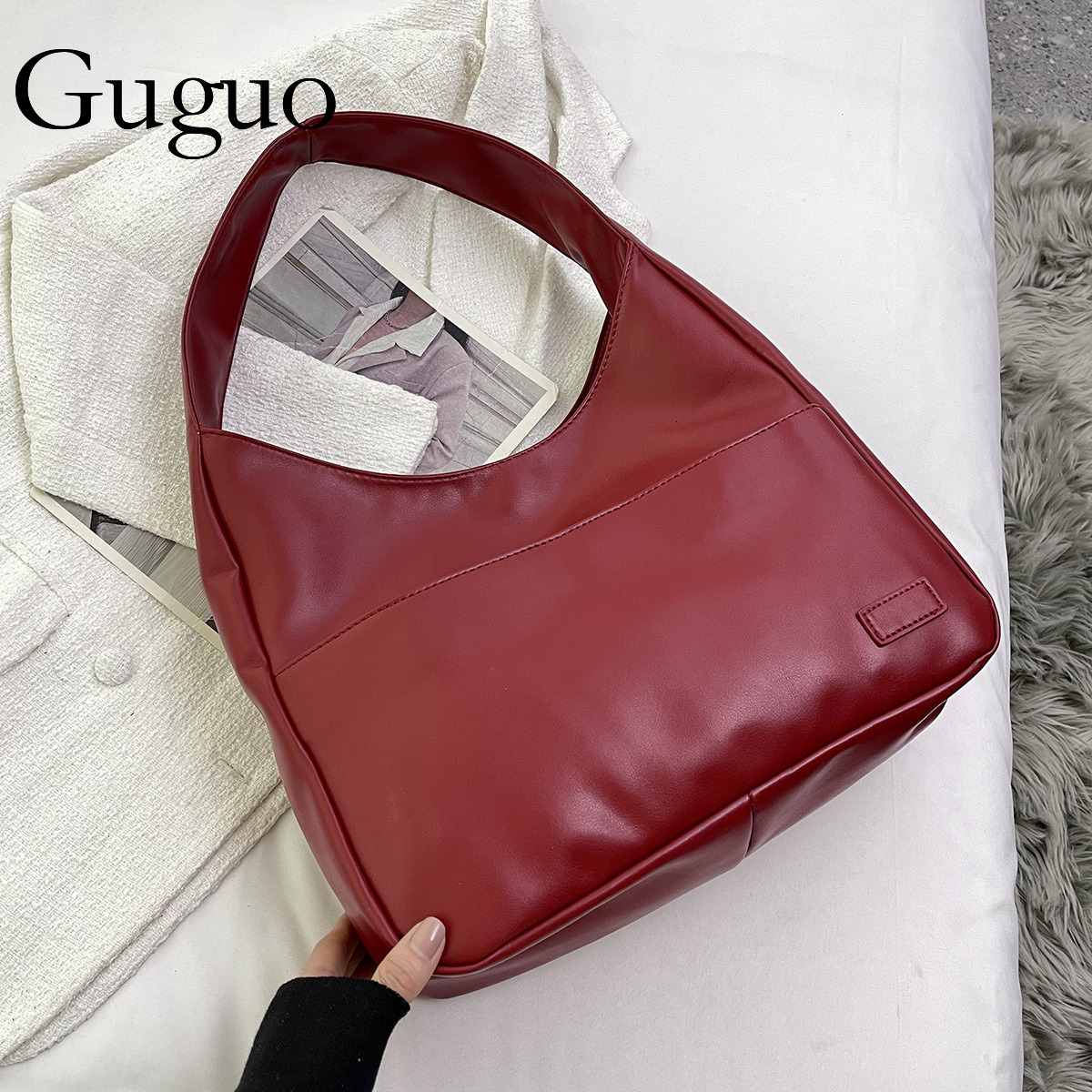 Guguo Designer Bag Bag Autumn 2025 Luxury Bag New Women's Tote Bag Shiling Large Capacity Shoulder Bag Handbag Crossbody Shoulder Bag