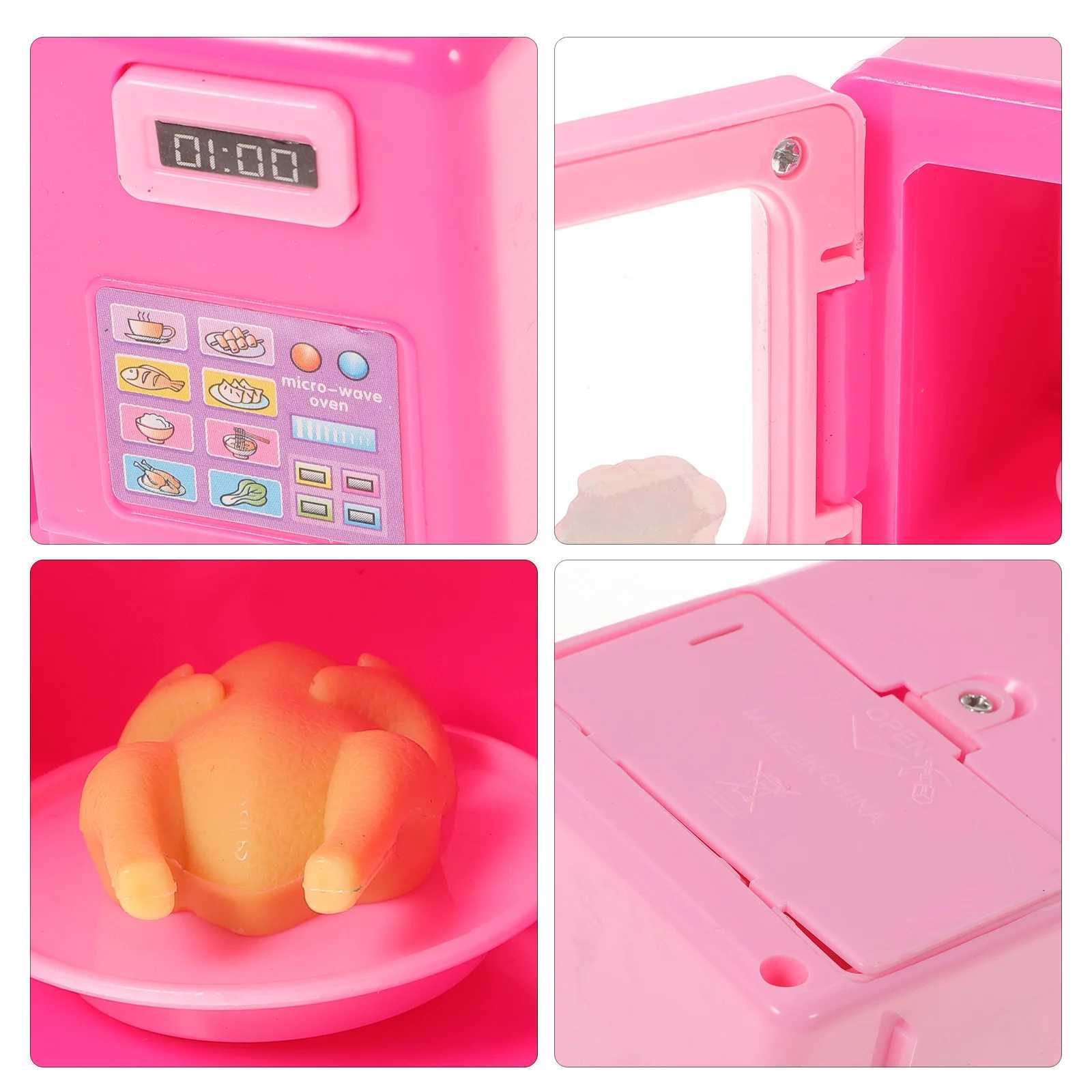 1pc Kids Microwave Oven Toy Educational Plaything Dollhouse Accessories Miniature Kitchen Decor Pretend Microwave Plastic Model C2509221