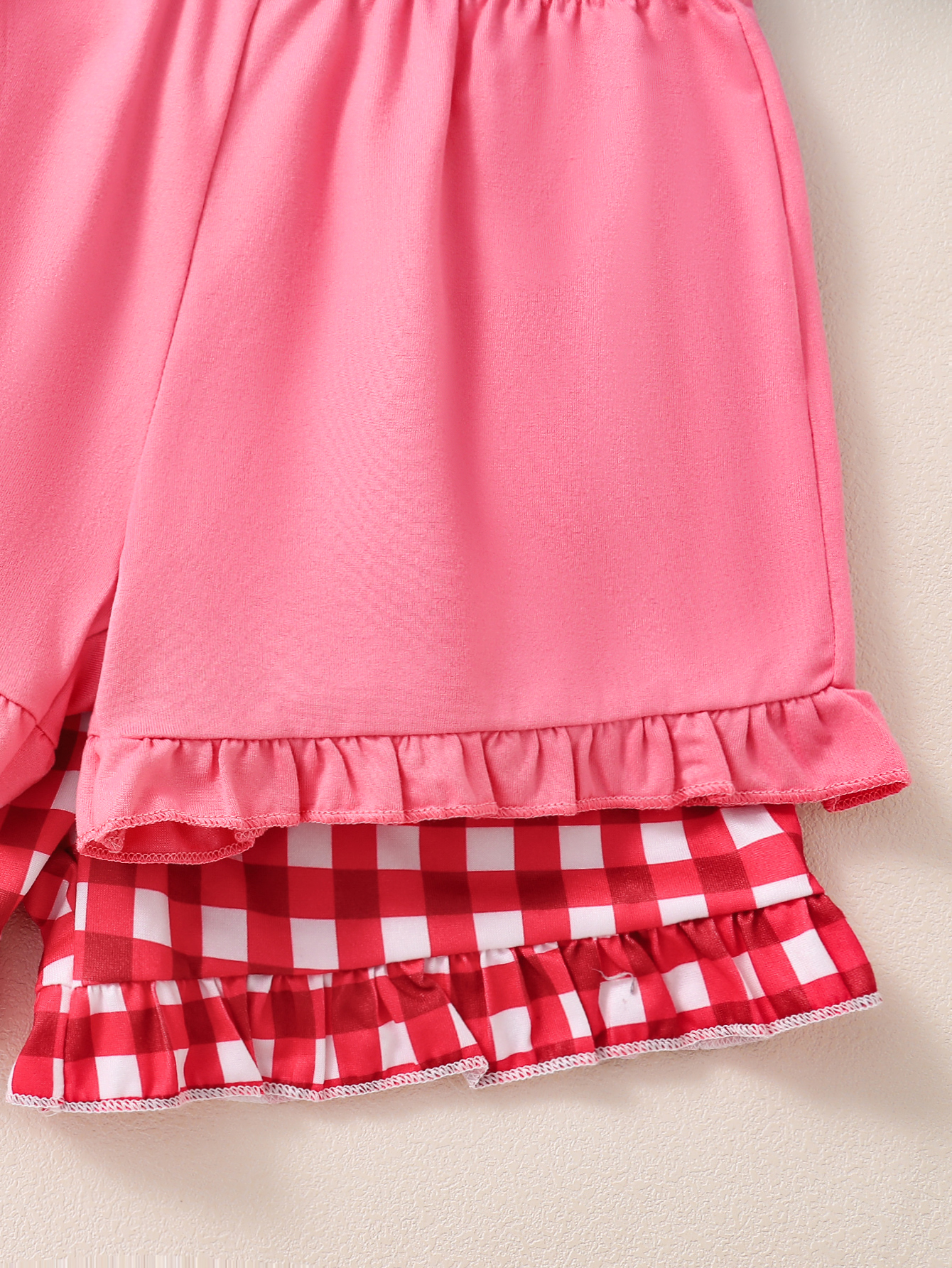 Toddler Girl 2pcs Sets: Farm Animal Print Dress with Ruffle Sleeves & Matching Shorts, Cute Summer Outfits-KJ1X5146A