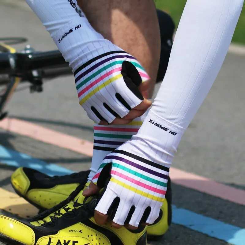 Antislip Wear Resistant Wreathable Sun Proof and Shockabsorbing Summer Cycling Gloves for Men and Women J2509221