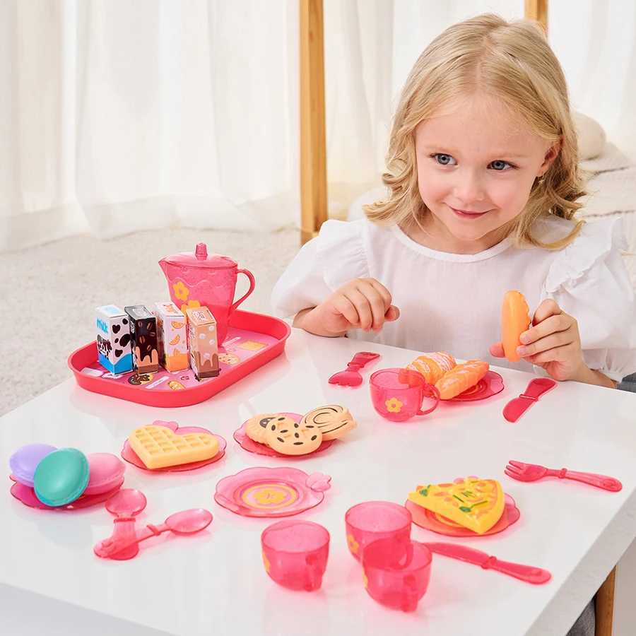 Girls Toys DIY Pretend Play Toy Simulation Tea Food Cake Set Play House Kitchen Afternoon Tea Game Toys Gifts For Children Kids C250922