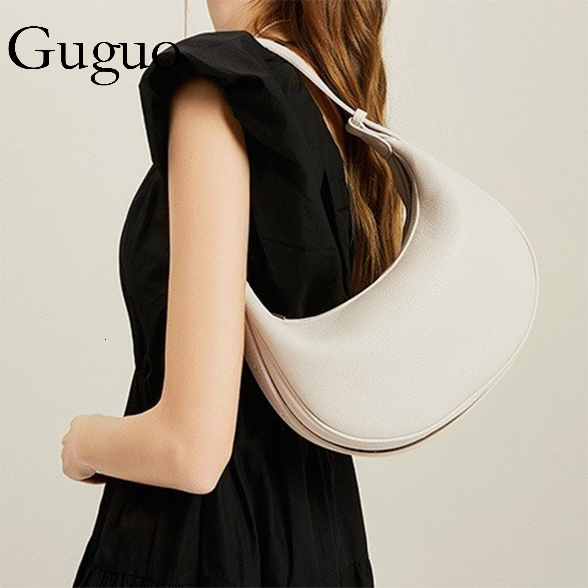 Guguo Designer Bag In Stock New Half-moon Bag With Adjustable Shoulder Strap, Handheld And Luxury Bag Crossbody Shoulder Bag, Trendy Crescent Bag, Dum