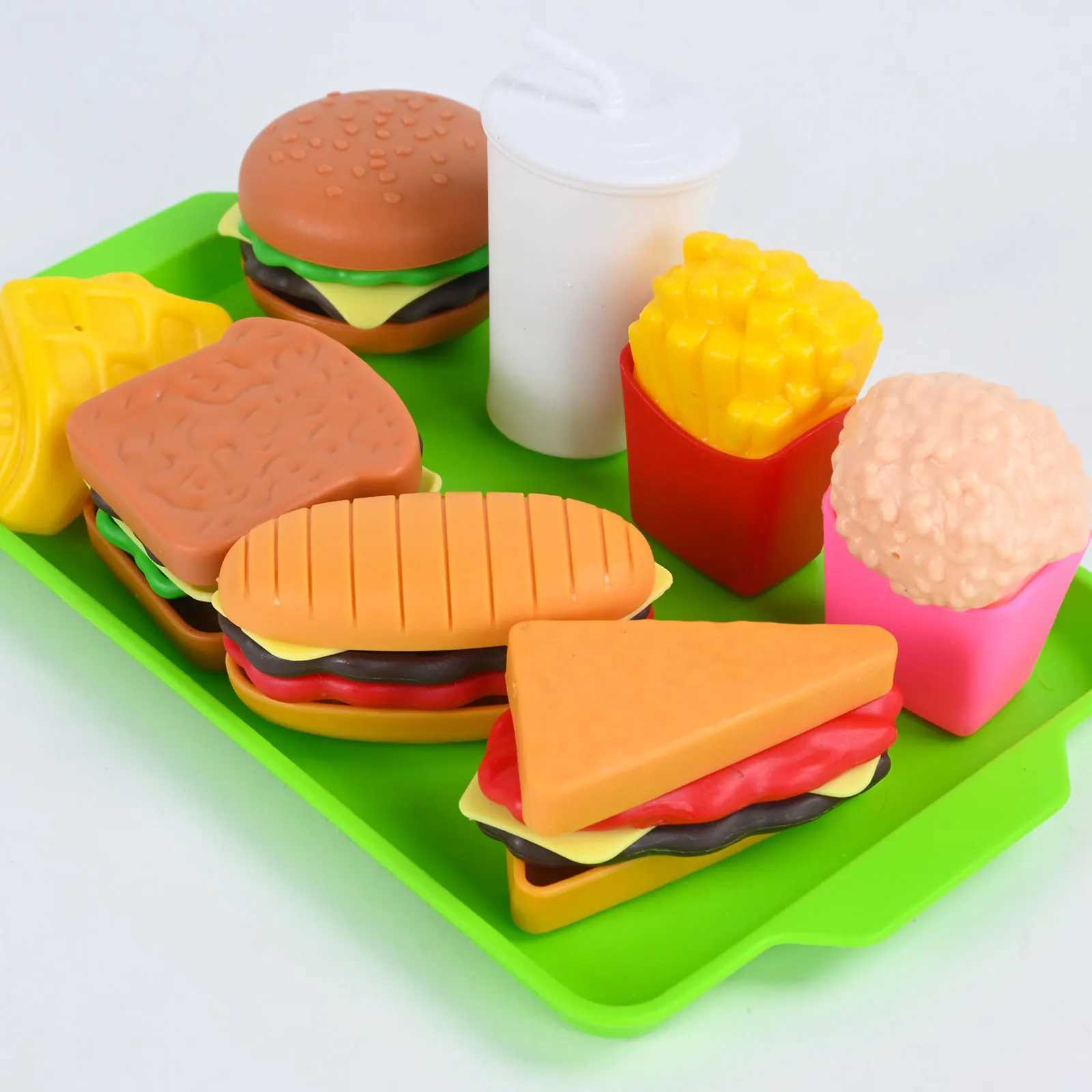 9Piece Set Of ChildrenS Hamburgers Simulated French Fries Sand Boys And Girls Playing House Kitchen Puzzle Toy C250922