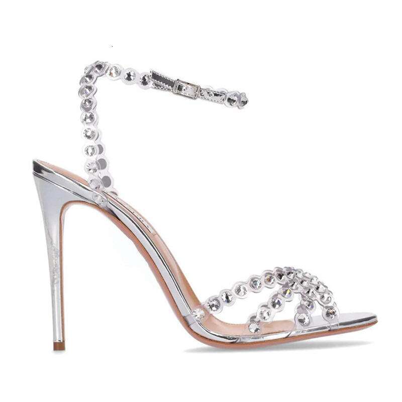 Custom New Style High Heel With Rhinestones Open Toe Customized Stiletto Shoes Ladies Sandals