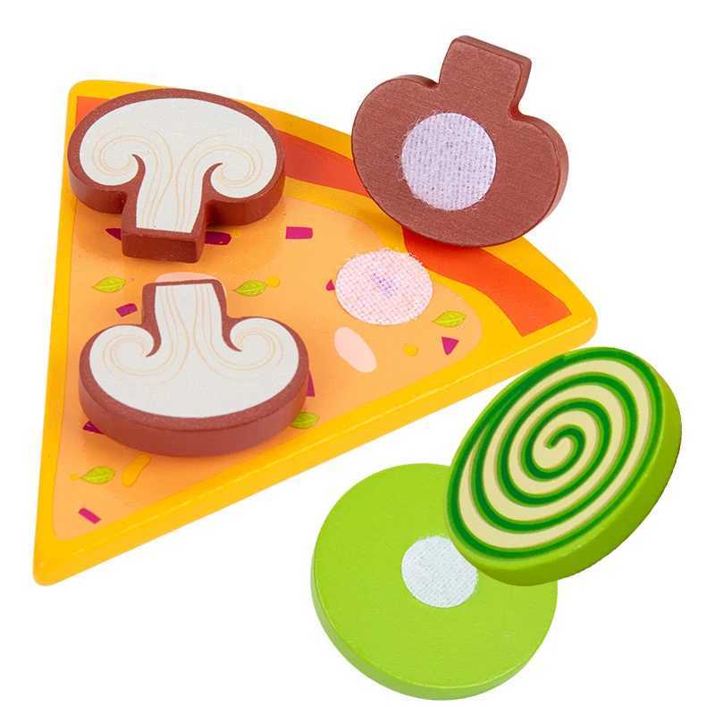 Kids Pizza Cookie Set Cutting Toy Simulation Wooden Pizza Dinette Child Toy Kitchen Pretend Play Food Cooking Kitchen Funny Toys C250922