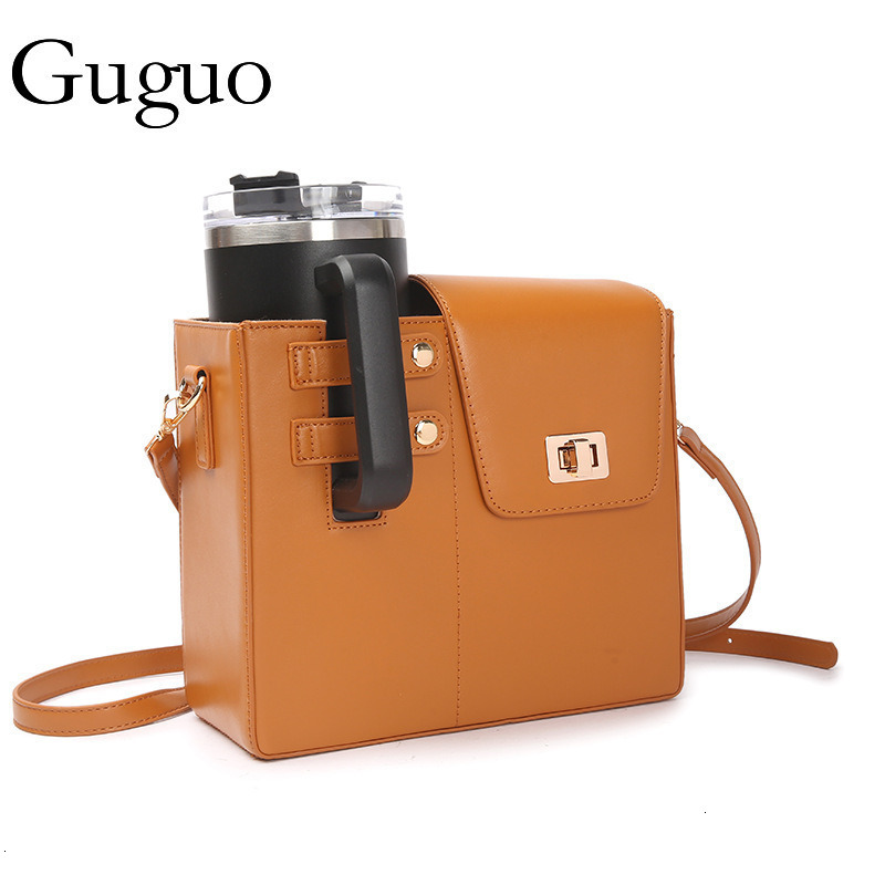 Guguo Designer Bag Hot-selling Outdoor Portable Beverage Bottle Water Cup Bag 2024 New Pink Large Insulated Cup Single Luxury Bag Shoulder Crossbody B