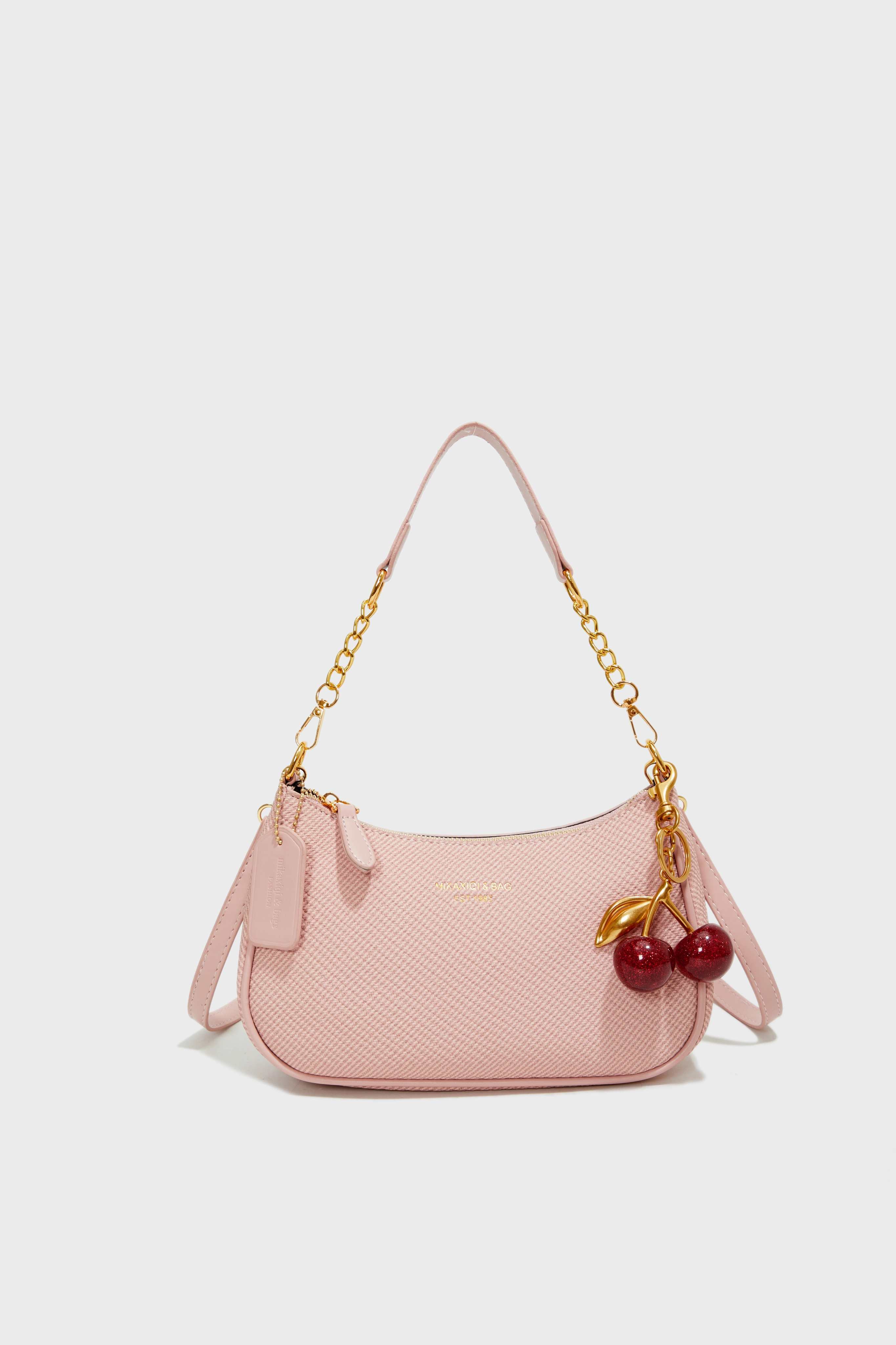 2025 Mini Designer Bag Canvas Logo Red Green Crescent Moon Bag Crossbody Bag Handbag Handle Shoulder Bag Women Cherry Pendant Tote
