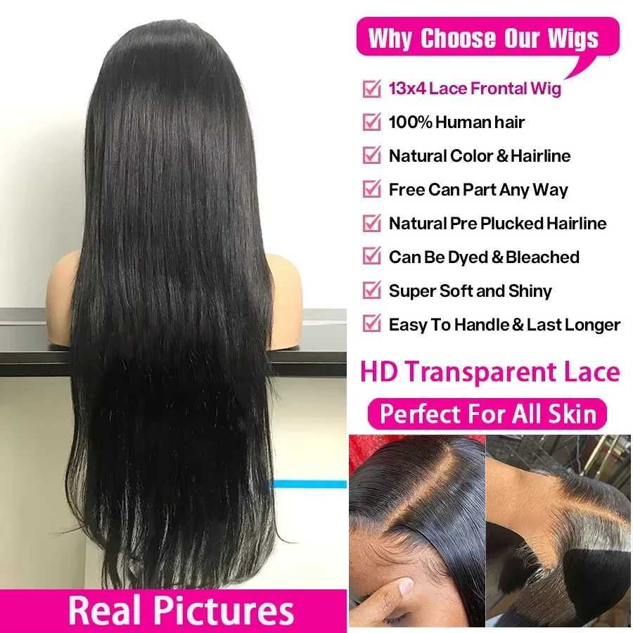 40 50 Inch 13x6 Bone Straight HD Transparent Lace Frontal Wig 250 Density Lace Front Human Hair Wigs 360 Full Lace Wig For Women C250922