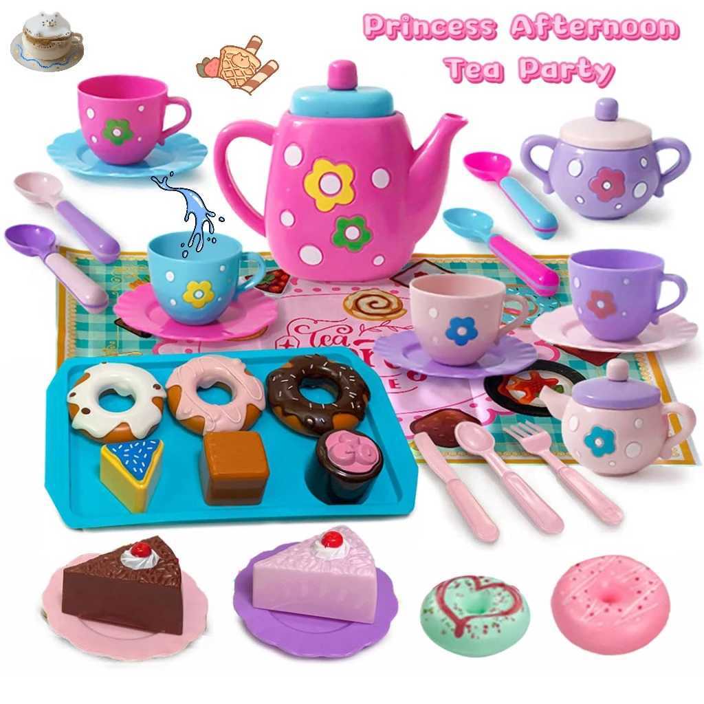 Tea set for girls tea party set tea set for kids including kettle cookies food for kids gifts for boys and girls C2509221