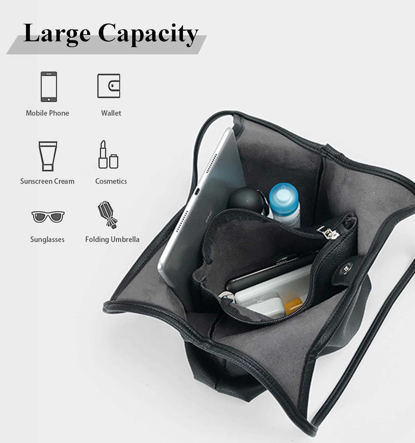 Womens Brown Large Hobo Tote Bag Soft Vegan Crossbody Handbag with Top Handles and Shoulder Strap Z250922