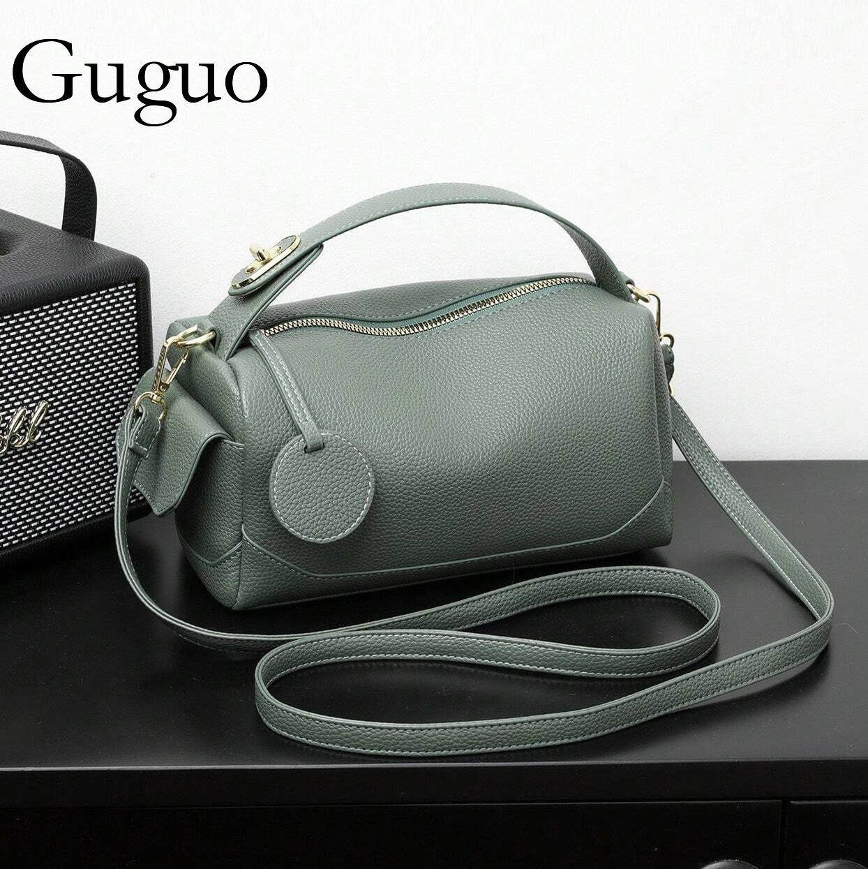 Guguo Designer Luxury Bag Bag Bag For Women 2025 New Crossbody Soft Leather Large Capacity Commuter Boston Pillow Bag Women's Handbag Shoulder Ba
