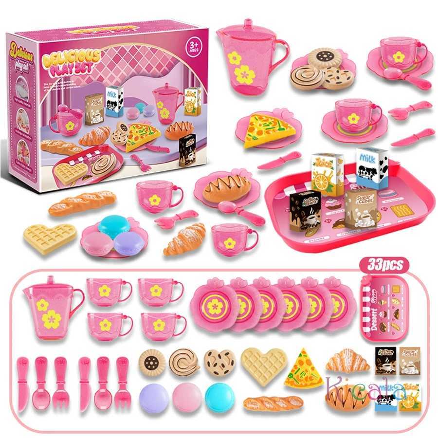 Girls Toys DIY Pretend Play Toy Simulation Tea Food Cake Set Play House Kitchen Afternoon Tea Game Toys Gifts For Children Kids C250922