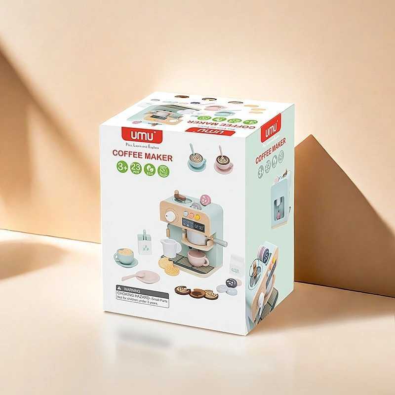 Kids Toy Set Wooden Coffee Maker Set Simulation Cookie Pretend Play Educational Toys Gifts for Girls Boys C250922