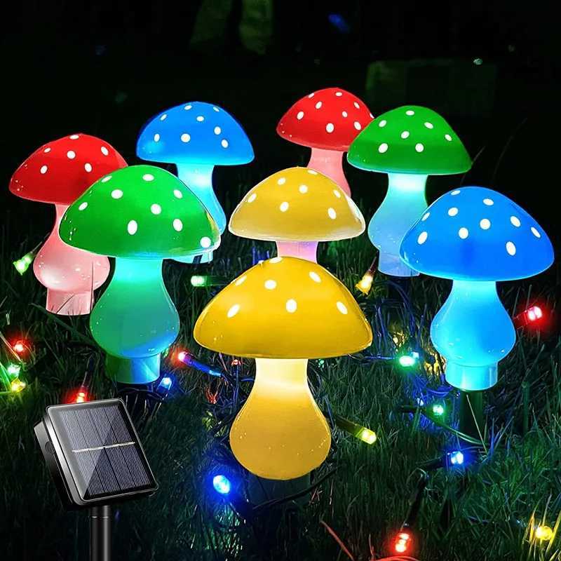 Christmas Fairy Light 8LEDS Solar Panel Mushroom Garden Outdoor Decor Waterproof Night Lamp Yard For Wedding Party Decoration C250922