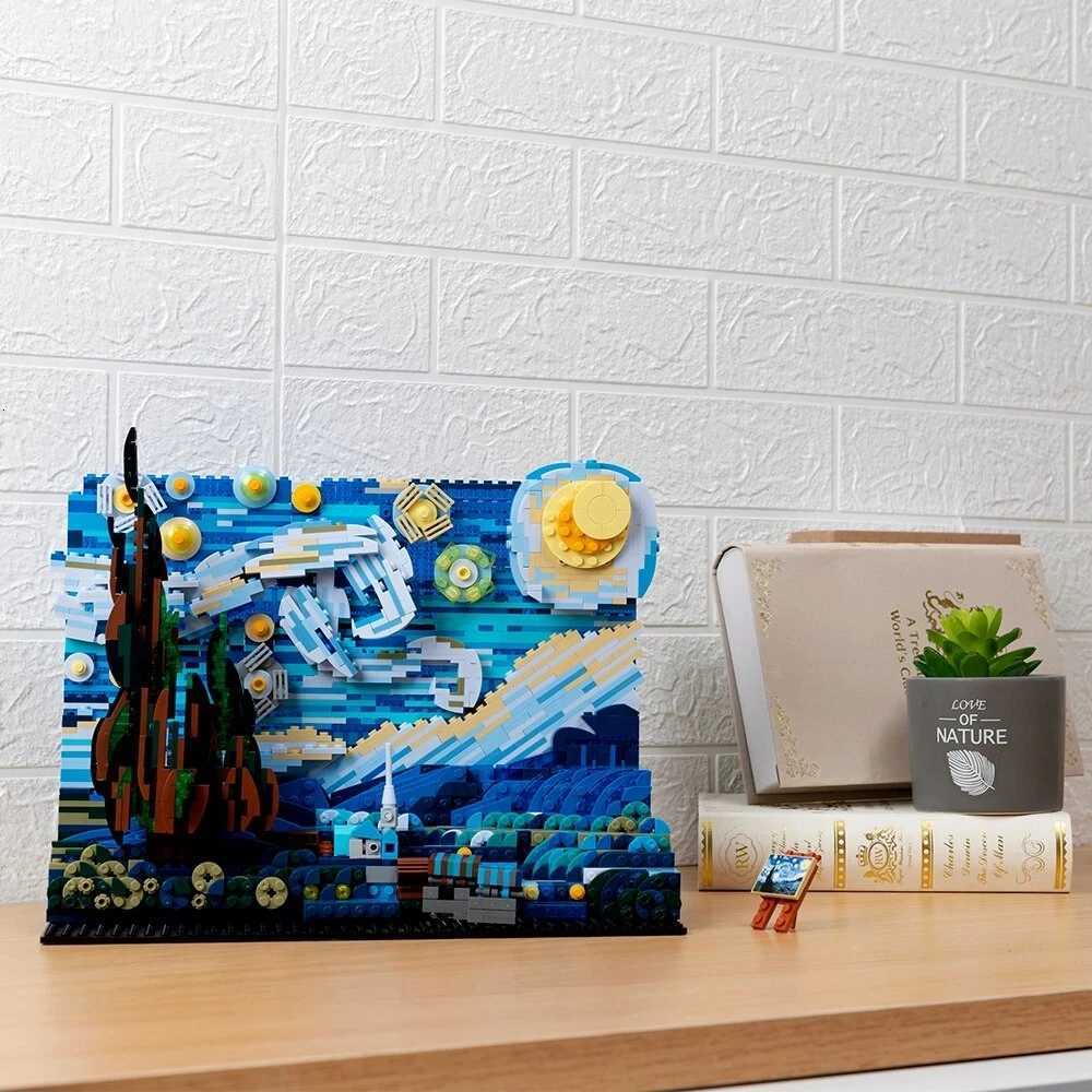 Vincent Van Gogh The Starry Night 21333 Art Painting Building Blocks Bricks Ideas Home Decorae Education Toys For Kids GiftsXJ250922