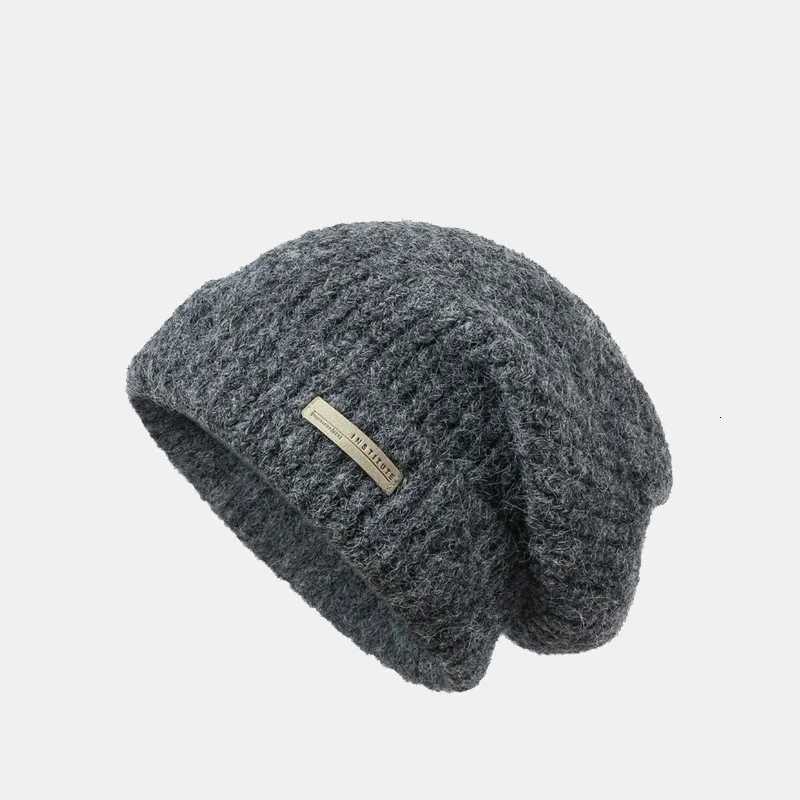 Big round coarse woolen hat children autumn and winter loose warm e cold hat big face show face small knitted ear c Y250920