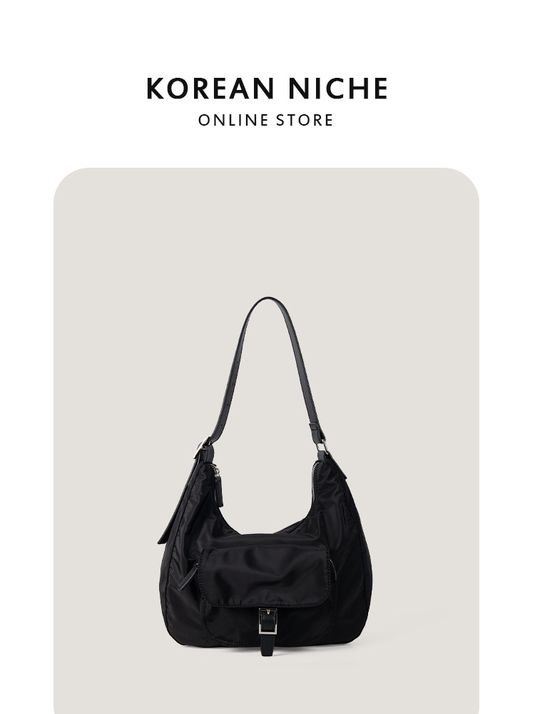 Women's 2025 New Korean Version Unique Design Color Blocking Single Shoulder Armpit Versatile Suitable For Commuting Large Capacity Dumpling-Shap