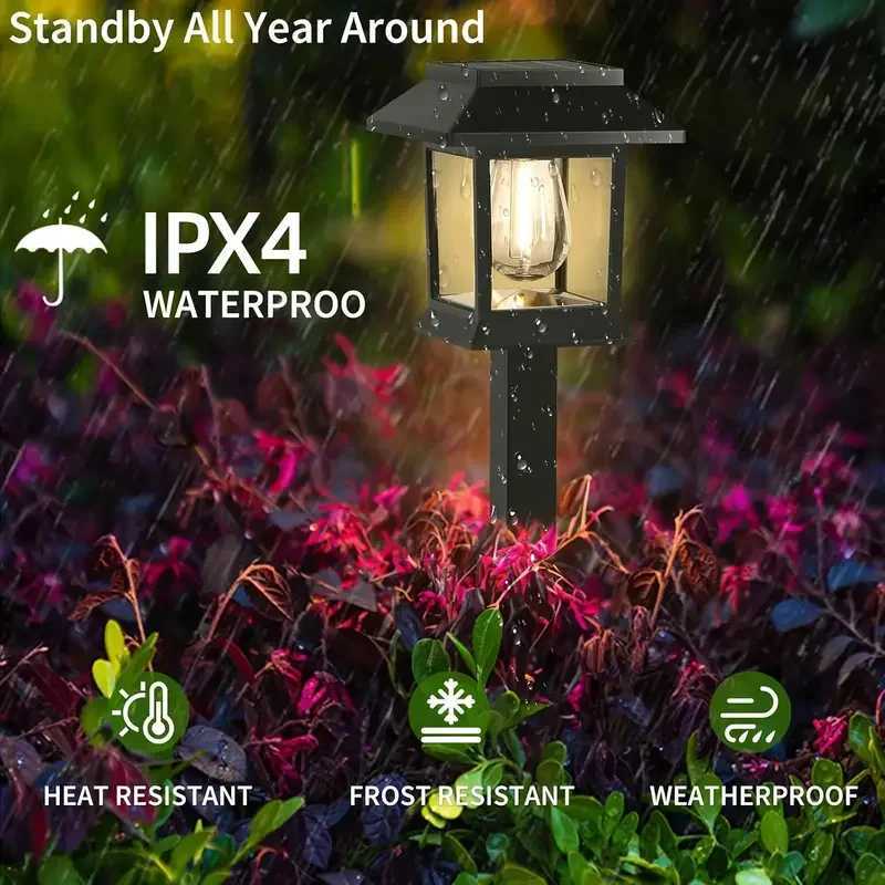 Solar Pathway Lights Outside Waterproof Walkway Light Solar Powered Landscape Lights for Driveway Lawn Patio Sidewalk Yard C250922