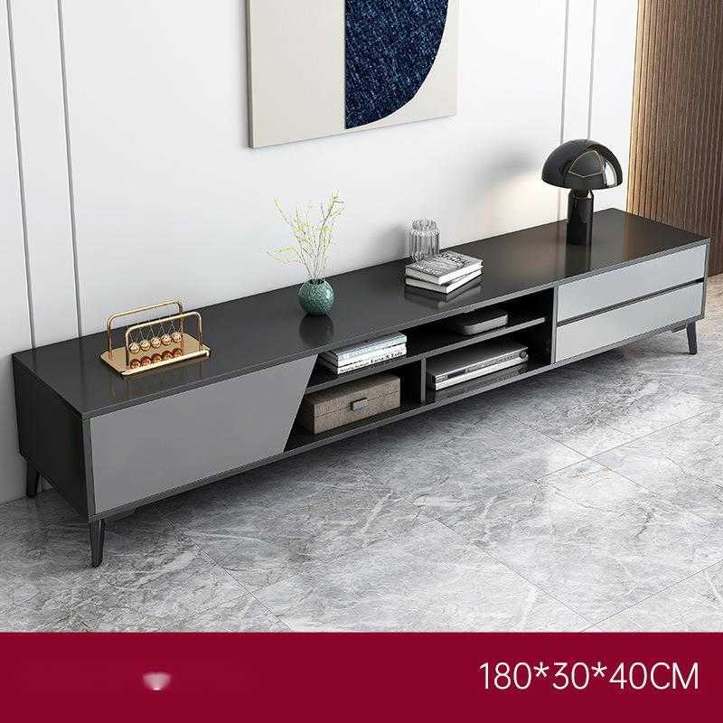 Modern and simple TV cabinet for modern minimalist living room, suitable for home use in small-sized spaces. A floor-standing side cabinet and organiz