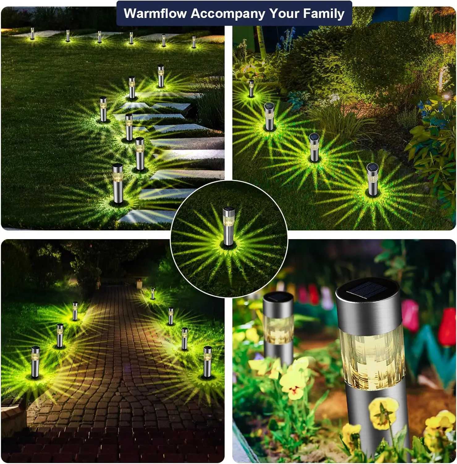 Solar Pathway Lights Waterproof Landscape Path Lights Stainless Steel Solar Powered Garden Lighting for Yard Patio Walkway C250922