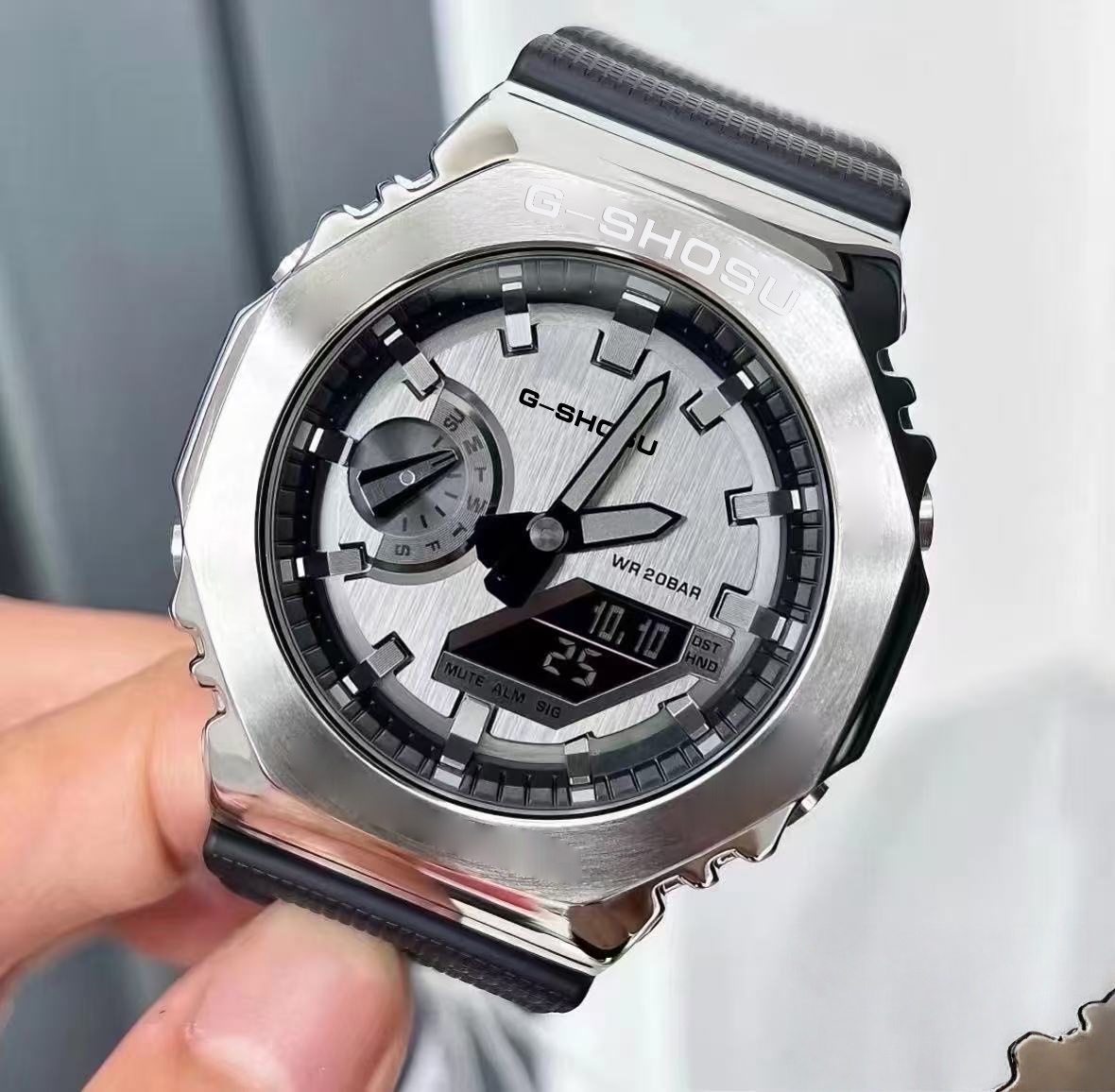 Iced Out Watch Full Function Unisex Sports Digital Electronic Watch Waterproof Large Dial LED Dual Display Oak Series G410